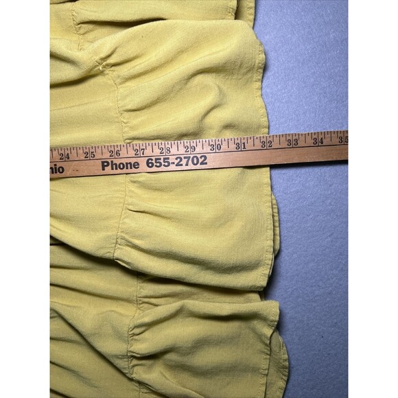 Shinestar Tiered Sundress Size Large Sleeveless Yellow Flowy Wide Straps - Picture 8 of 9